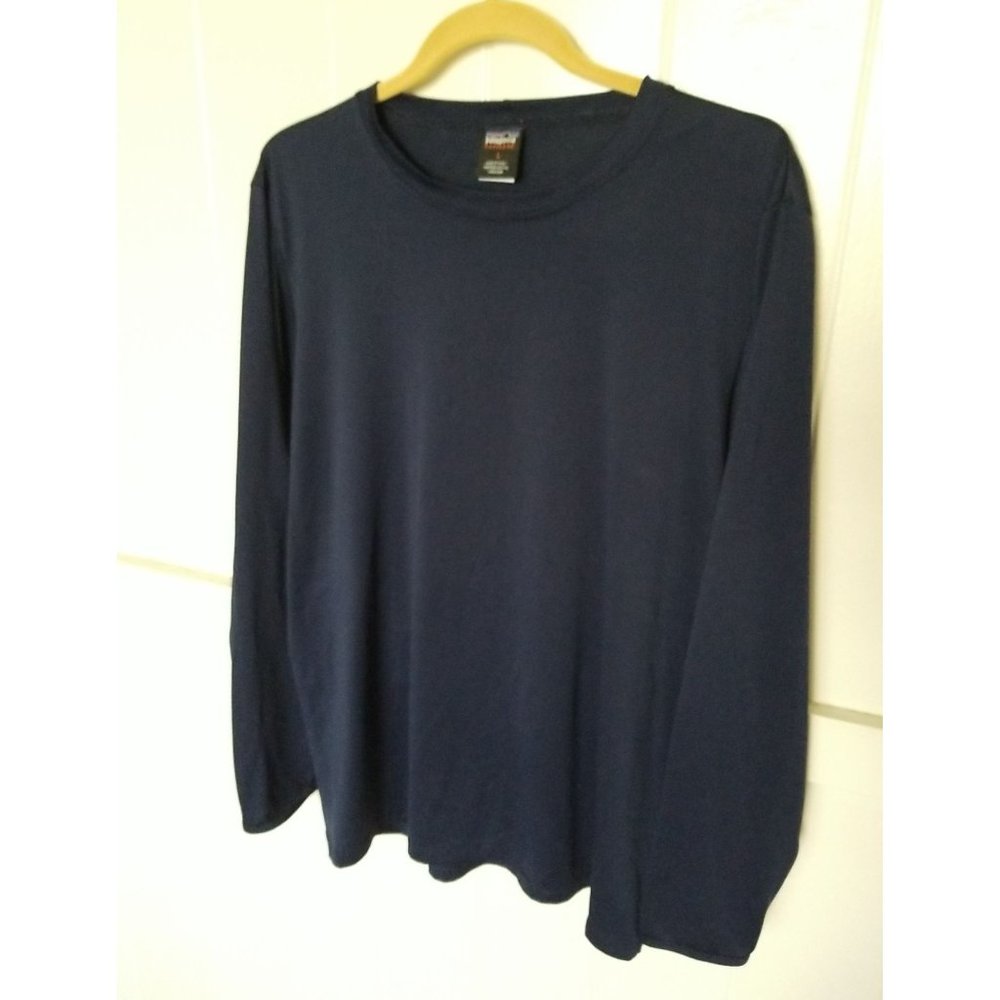 PATAGONIA Made in USA Mens Capilene L/S Base Layer Shirt L Navy Blue